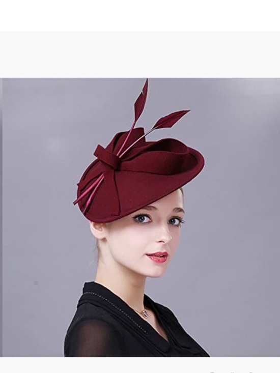 Vintage Pillbox Cap Fascinator Horse Racing Festival Hat Wool Felt Fedora